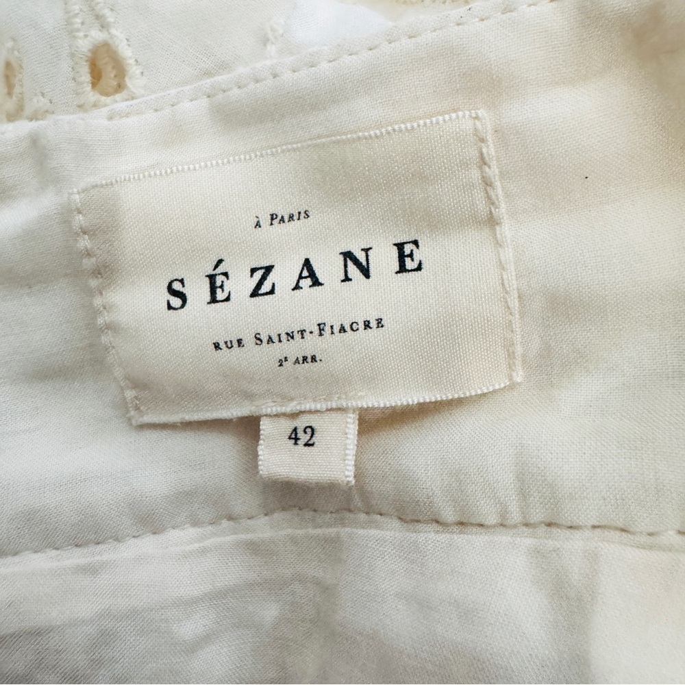 Sezane Cream Eyelet Tiered Mini Skirt - Picture 5 of 8